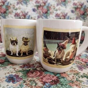 NWOT RAE DUNN ARTISAN COLLECTION DOG MUGS.  4.5 x 4